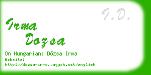 irma dozsa business card